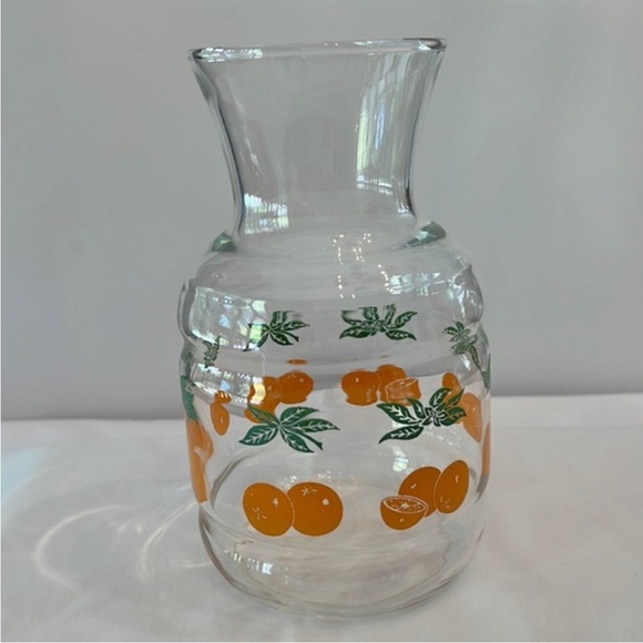 Vintage Orange Juice‎ Carafe Decanter 5 Matching Juice Glasses - Picture 5 of 11